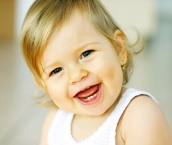 young girl toddler smiling